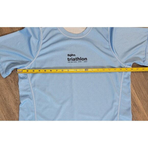 2007 Hyvee Triathlon Blue Short Sleeve T-Shirt Womens Size L Crew Neck - Picture 6 of 7